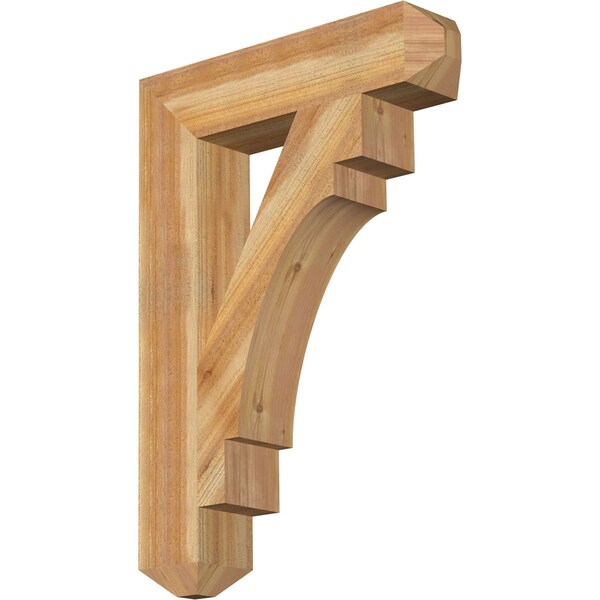 Ekena Millwork Merced Craftsman Rough Sawn Bracket, Western Red Cedar, 6"W x 28"D x 40"H BKT06X28X40MRC04RWR - main
